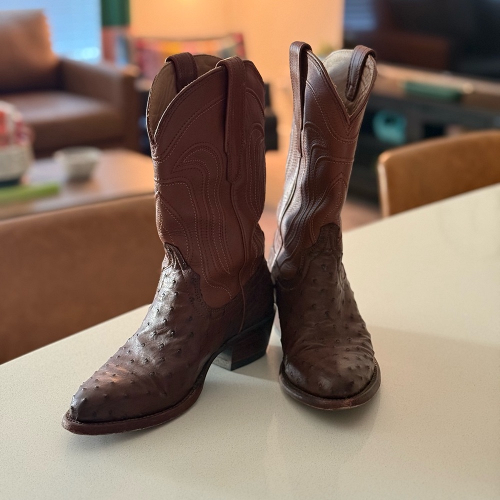 Tecovas Women Ostrich Leather Cowboy Boots 6